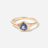 0.91 ct Blue Sapphire Shield Ring