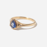0.91 ct Blue Sapphire Shield Ring
