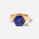 4.60 ct Hex Tanzanite Temple Ring