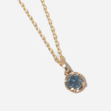 1.07 ct Rose-Cut Blue Montana Sapphire Orb Pendant