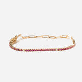 Ruby and White Diamond & Paperclip Half Tennis Bracelet