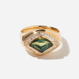 Aurora Lozenge Cut Parti Sapphire & Diamond Ring