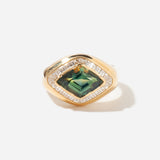 Aurora Lozenge Cut Parti Sapphire & Diamond Ring