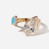 2.59 ct Lab-Grown Pear Diamond & Opal Intuitive Ring