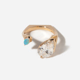 2.59 ct Lab-Grown Pear Diamond & Opal Intuitive Ring