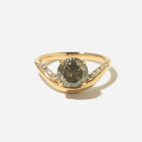 2.14 ct Green Diamond Pave Piscine Ring