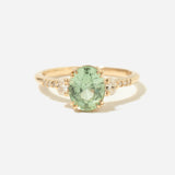 2.01 ct Oval Green Sapphire Laurel Ring