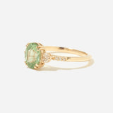 2.01 ct Oval Green Sapphire Laurel Ring