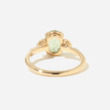 2.01 ct Oval Green Sapphire Laurel Ring