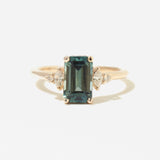 2.09 ct Emerald-cut Teal Sapphire Desi Ring
