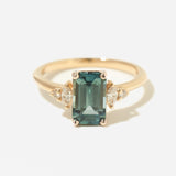 2.09 ct Emerald-cut Teal Sapphire Desi Ring