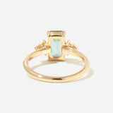 2.09 ct Emerald-cut Teal Sapphire Desi Ring
