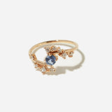 Small Round Celestial Lavender Sapphire & Diamond Ring