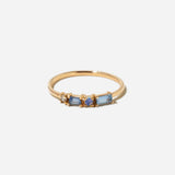 Sapphire, Diamond, Opal, Pillar Ring