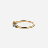 Sapphire, Diamond, Opal, Pillar Ring