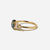 1.97 ct Parti-Sapphire and Crescent Diamond Neptune Ring