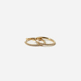 Pavé Diamond Hinge Huggie Hoops 17mm