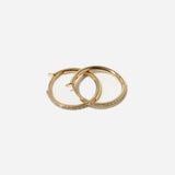 Pavé Diamond Hinge Huggie Hoops 17mm