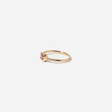 Emerald Cut Pink Sapphire Bezel Pavé Diamond Band Ring