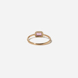Emerald Cut Pink Sapphire Bezel Pavé Diamond Band Ring