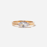 Marquise Diamond Ridge Solitaire Ring