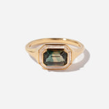 1.50 ct Parti Sapphire & Trapezoid Diamond Engagement Ring