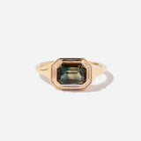 1.50 ct Parti Sapphire & Trapezoid Diamond Engagement Ring