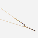 Blue Sapphire Asymmetric Collet Lariat Necklace