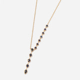 Blue Sapphire Asymmetric Collet Lariat Necklace