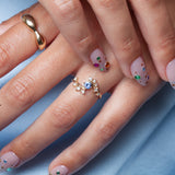 Small Round Celestial Lavender Sapphire & Diamond Ring