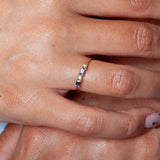 Sapphire, Diamond, Opal, Pillar Ring
