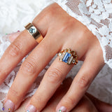 2.18ct Baguette Sapphire Wave Ring