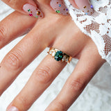 2.03 ct Green Oval Sapphire Julia Ring