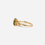 2.04 ct Yellow-Green Teal Emerald-cut Sapphire Sylvie Ring