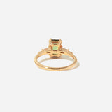 2.04 ct Yellow-Green Teal Emerald-cut Sapphire Sylvie Ring