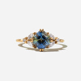 2.06 ct Blue-Yellow Asscher-cut Sapphire Goldie Ring