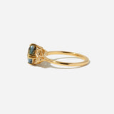 2.06 ct Blue-Yellow Asscher-cut Sapphire Goldie Ring