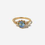 2.06 ct Blue-Yellow Asscher-cut Sapphire Goldie Ring