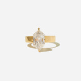 3.01ct Lab Elongated Hex Diamond Temple Ring