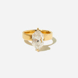 3.01ct Lab Elongated Hex Diamond Temple Ring