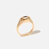 1.07 ct Fancy Brown Moval Diamond Reverence Pavé Signet Ring