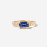 1.10 ct Royal Blue Cushion Sapphire Luna Prong Solitaire Ring