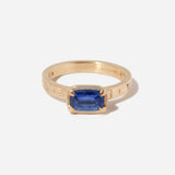 1.10 ct Royal Blue Cushion Sapphire Luna Prong Solitaire Ring