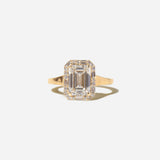 2.56 ct Lab-Grown Emerald-cut Diamond Cobblestone Halo Ring