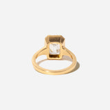 2.56 ct Lab-Grown Emerald-cut Diamond Cobblestone Halo Ring
