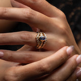 1.60 ct Parti-colored Oval Sapphire Cosmic Solitaire