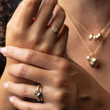 1.20 ct Round Rose-cut Fancy Gray Diamond Low Tide Wide Ring