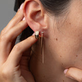 Prong-set Diamond Wire Thread Thru Earrings