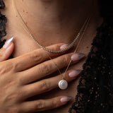 Small Diamond Bezel Tennis Segment XS Curb Chain Necklace