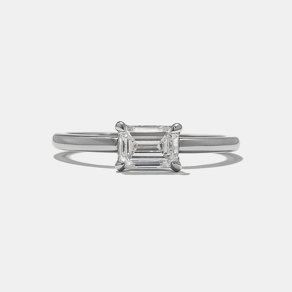 Octavia Emerald-Cut Solitaire in Rose Gold – No.3